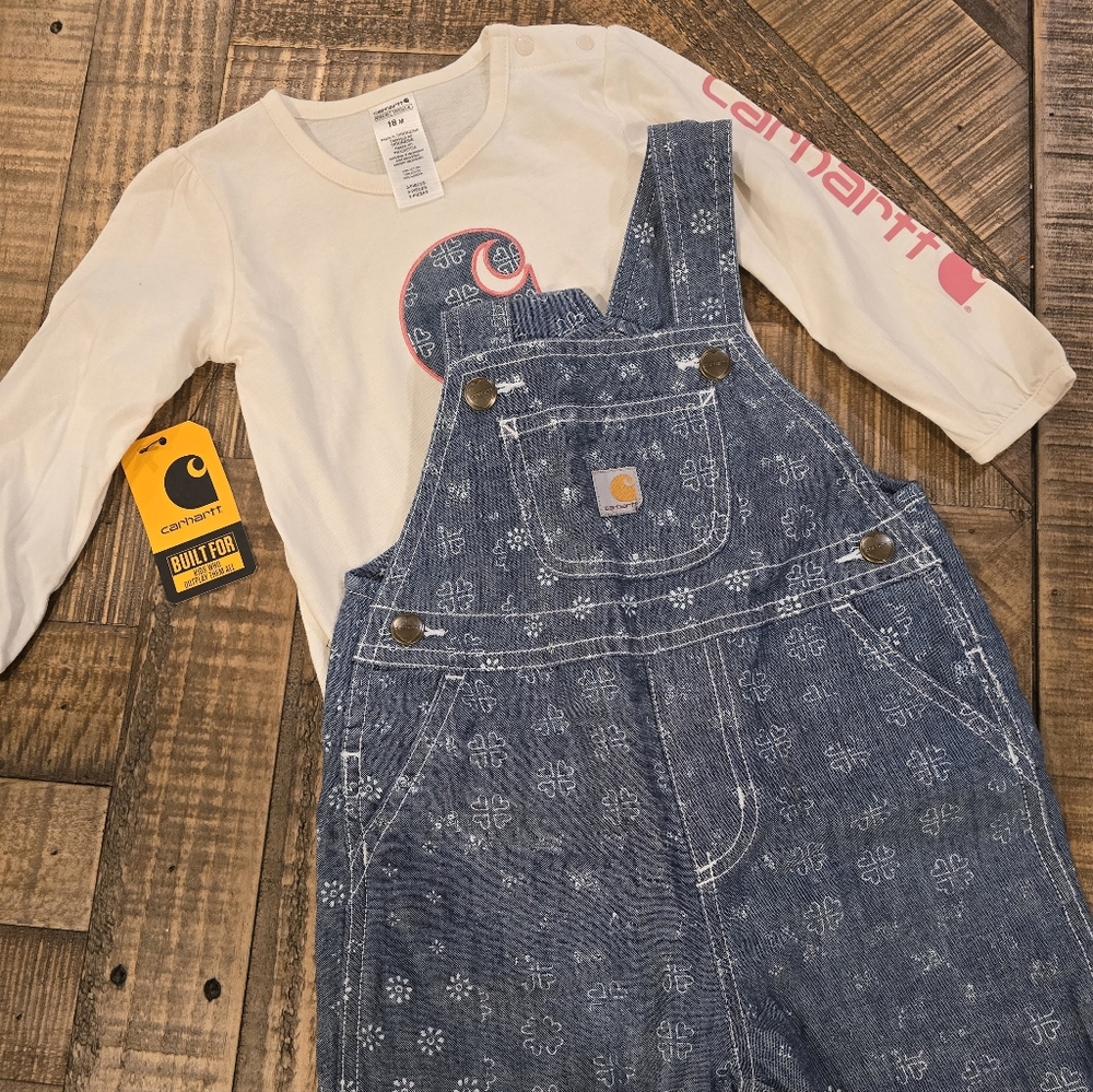 Carhartt Patterned Blue Kids Overalls
